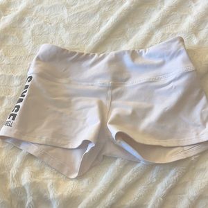 White savage workout shorts
